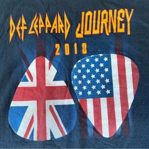 Def Leopard Journey 2018 Tour Concert T-Shirt Double Sided Merch 2XL Tour Dates - Picture 4 of 8